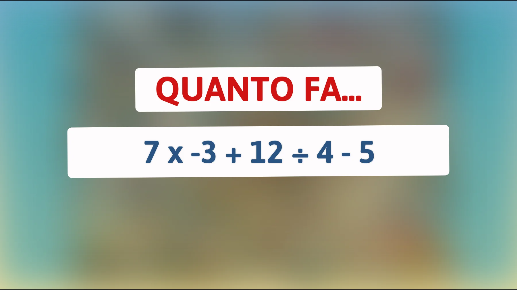 "Se risolvi questo enigma matematico, il tuo QI potrebbe essere incredibilmente alto! Sfida accettata?""