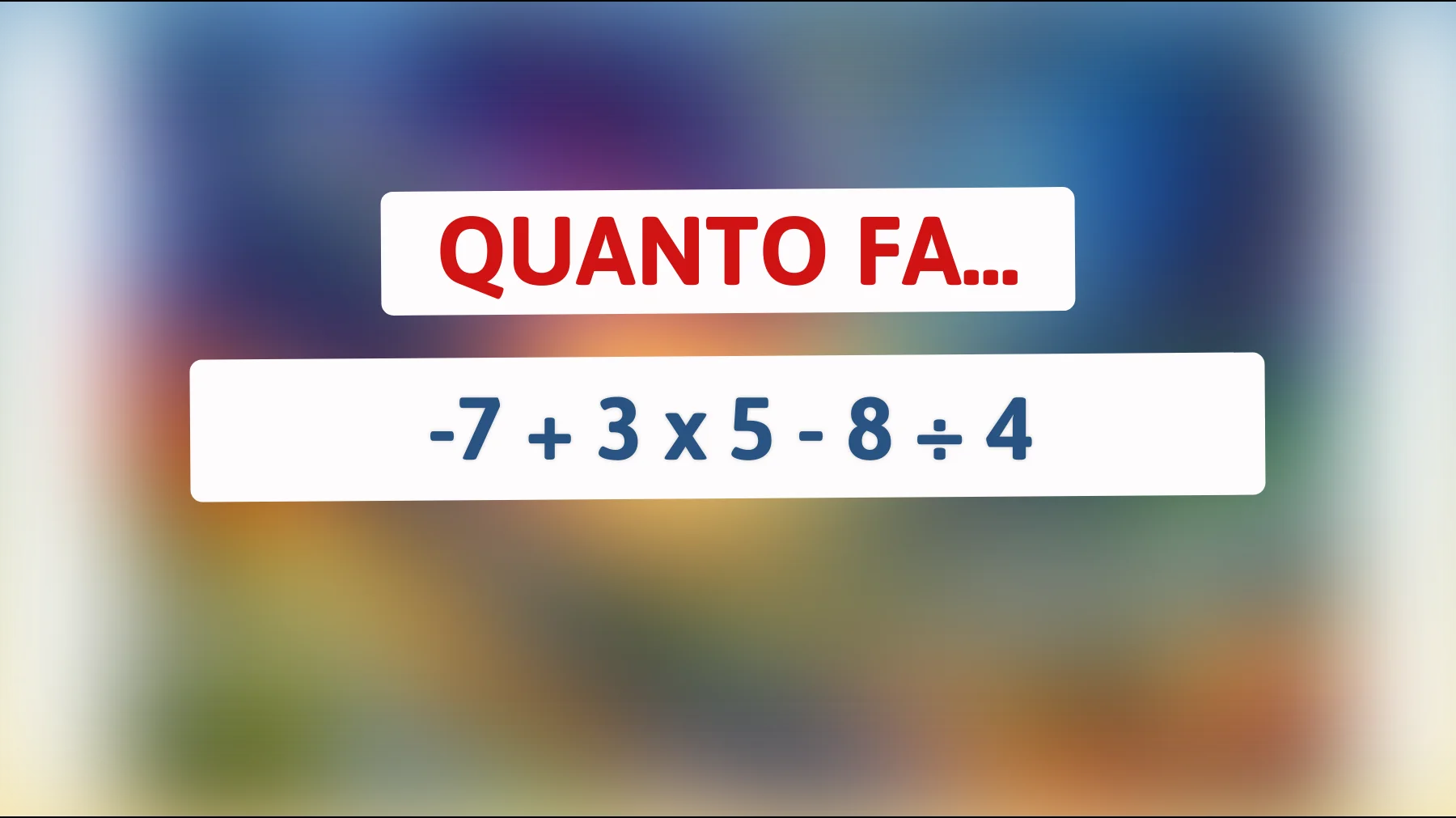 "Sfida la tua mente: riesci a risolvere questo enigma matematico che sta facendo impazzire tutti?""