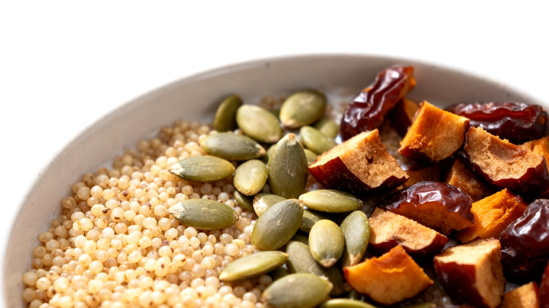 Amaranto soffiato con semi di zucca e datteri"