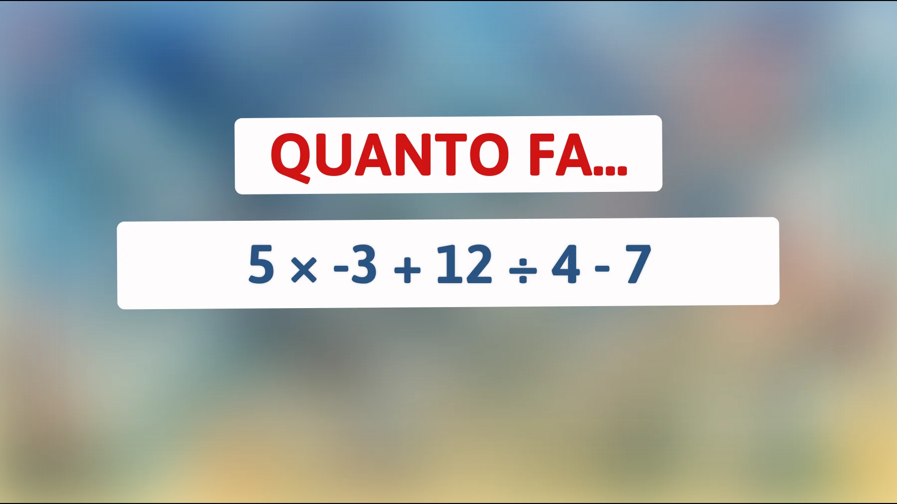 Solo il 1% riesce a risolvere questo indovinello matematico! Sei uno di loro? Scoprilo subito!"